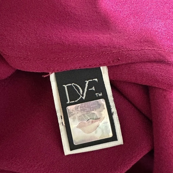 Diane von Furstenberg Damian Silk Sheath Neck Long Sleeve Detail Dress Pink Sz 0 - Picture 8 of 11